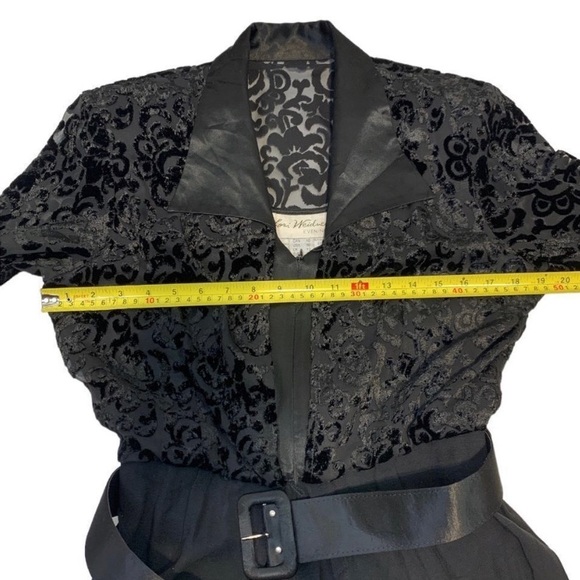 Vintage Lori Weidner Evenings Black Thigh Slit One Piece - Picture 8 of 12